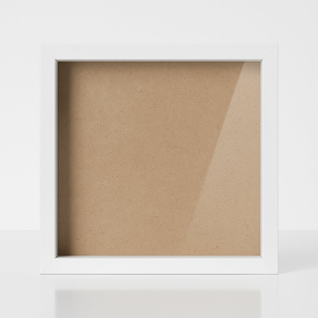 10x10 Inch Shadow Box Frame | Plain White & Black | 1 Inch Depth | for Quilling Art, Miniatures, Die Cast Cars & 3D Art