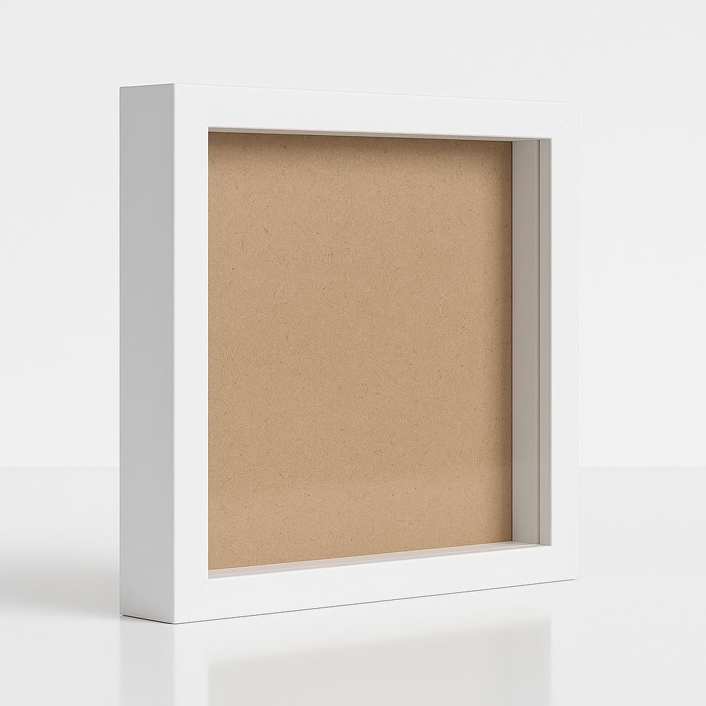 10x10 Inch Shadow Box Frame | Plain White & Black | 1 Inch Depth | for Quilling Art, Miniatures, Die Cast Cars & 3D Art