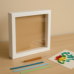 Load image into Gallery viewer, 10x10 Inch Shadow Box Frame | Plain White &amp; Black | 1 Inch Depth | for Quilling Art, Miniatures, Die Cast Cars &amp; 3D Art
