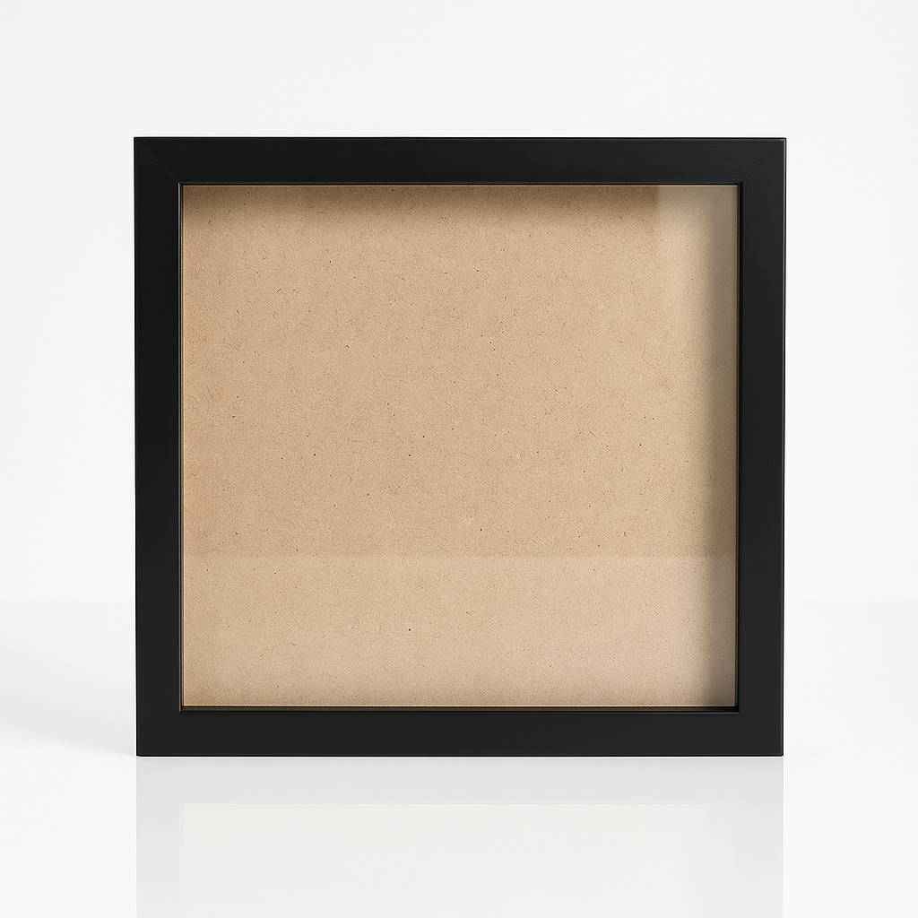 10x10 Inch Shadow Box Frame | Plain White & Black | 1 Inch Depth | for Quilling Art, Miniatures, Die Cast Cars & 3D Art