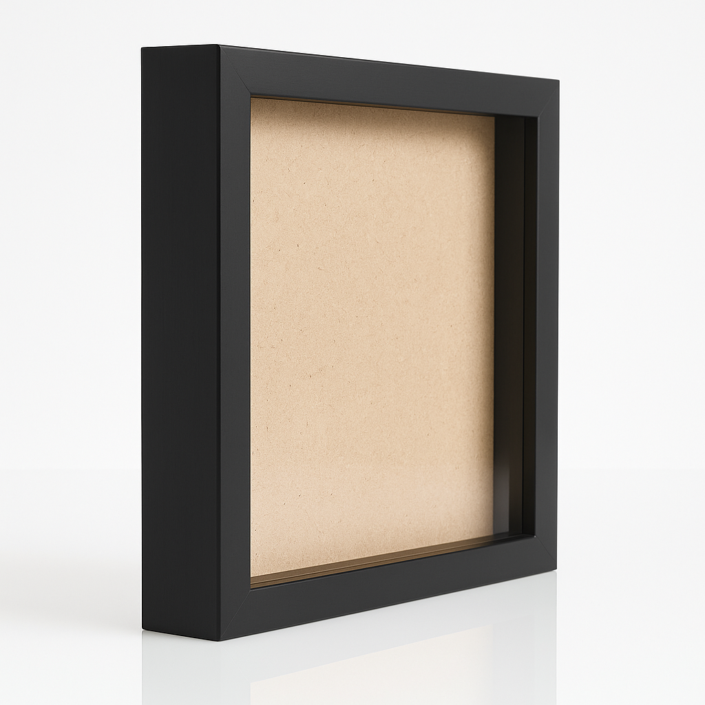 10x10 Inch Shadow Box Frame | Plain White & Black | 1 Inch Depth | for Quilling Art, Miniatures, Die Cast Cars & 3D Art