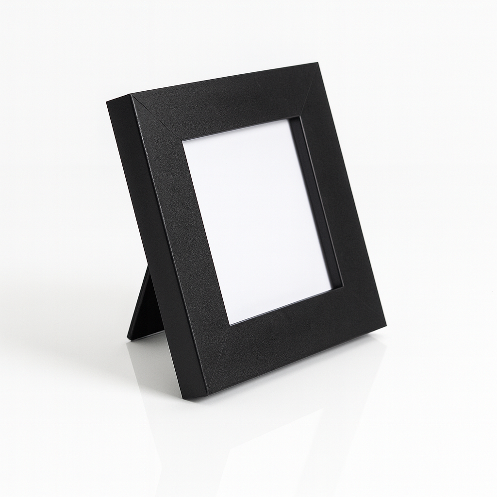2.5x2.5 Inch ( With Stand ) Micro Blank Photo Frame | Plain Black