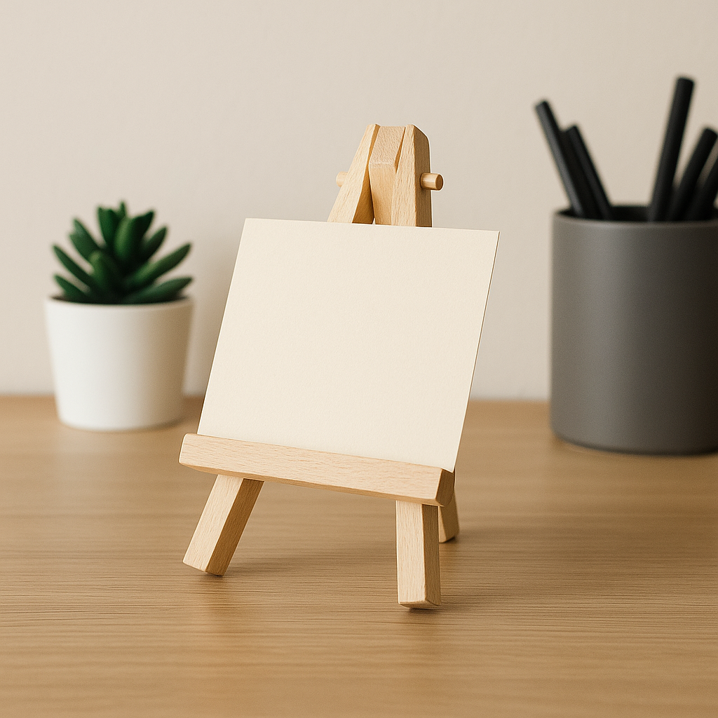Mini Wooden Easel Stand 5 Inch Tabletop Display | Mini Art, Photo Frame, Card Holder for Events & Home Décor