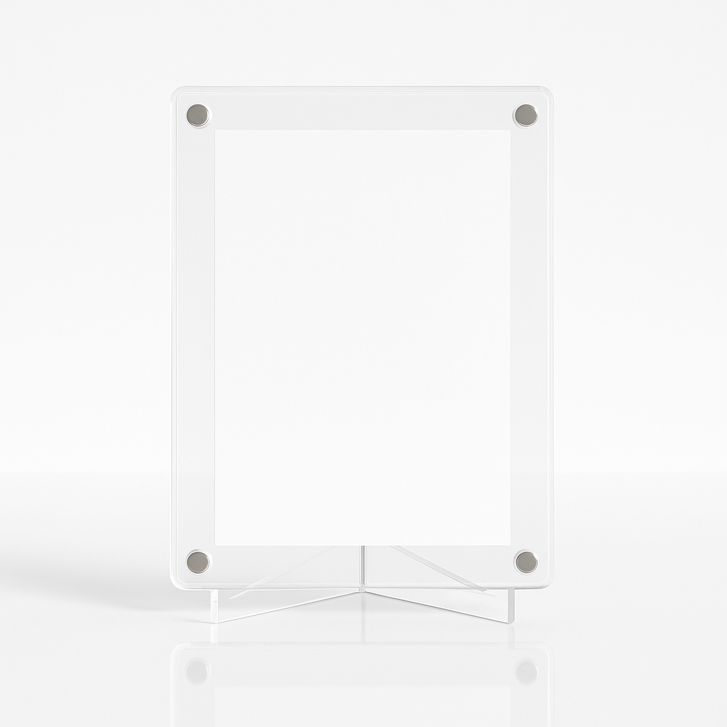 4x6 Inch / A6 Magnetic Polaroid Acrylic Frame with Tabletop Stand | Fridge Magnet & Desk Display