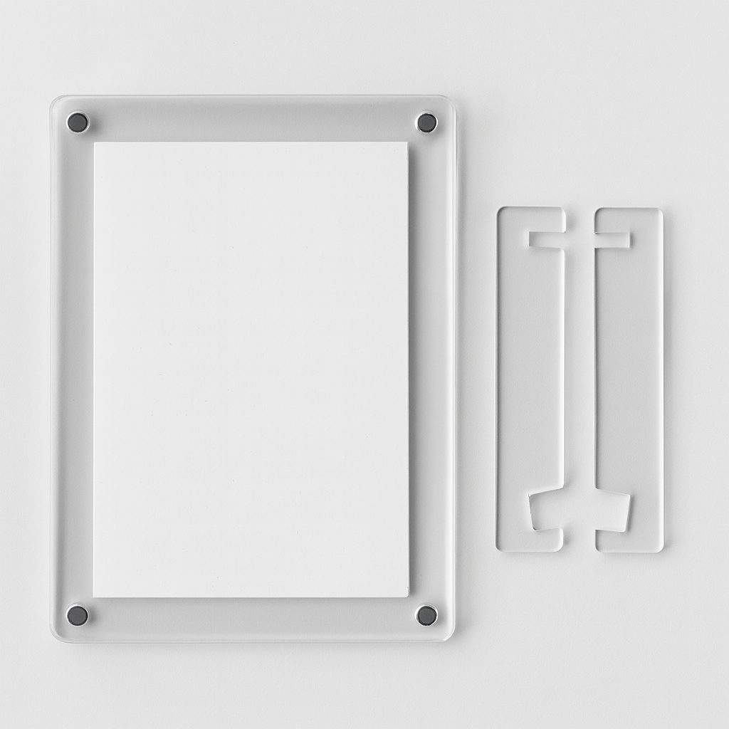 4x6 Inch / A6 Magnetic Polaroid Acrylic Frame with Tabletop Stand | Fridge Magnet & Desk Display