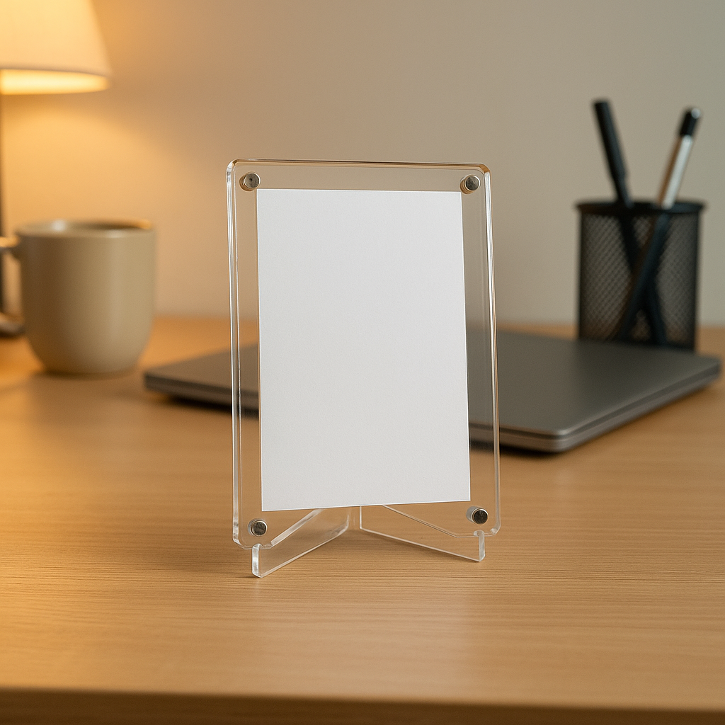 4x6 Inch / A6 Magnetic Polaroid Acrylic Frame with Tabletop Stand | Fridge Magnet & Desk Display