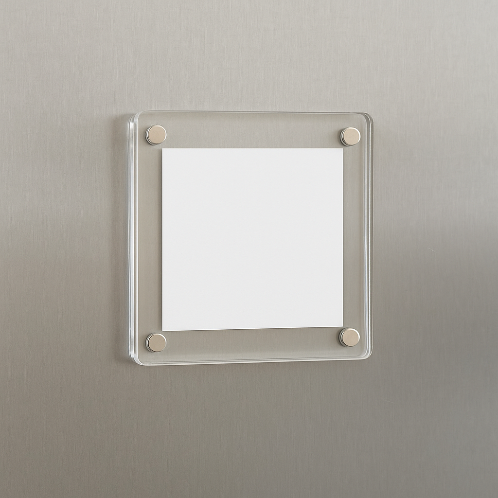 3x3 Inch Magnetic Polaroid Acrylic Frame – Clear Square Photo Frame for Fridge Magnets & Custom Gifting