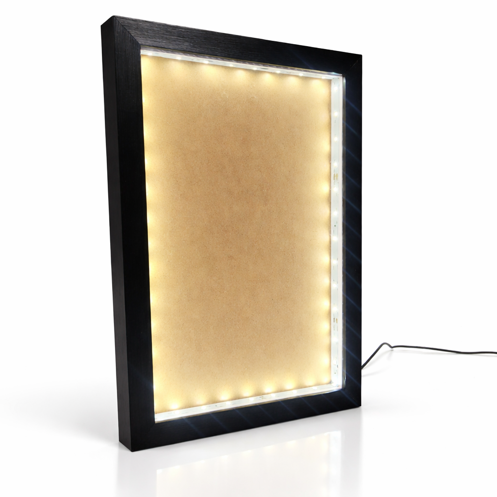 Led Shadow Box Space A4 1 Inch Depth LED Shadow Box Frame | Textured White & Black – Dinny