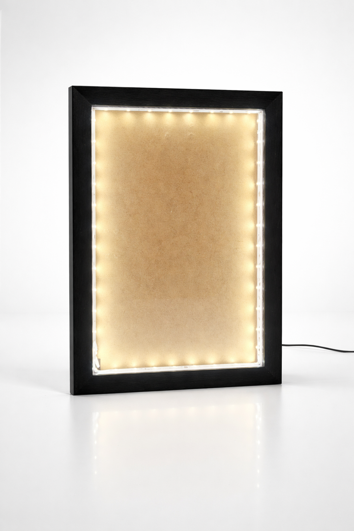 A4 1 Inch Depth LED Shadow Box Frame | Textured White & Black