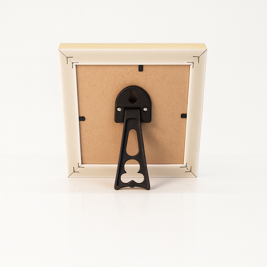 4x4 Inch 1 Inch depth shadow box frame | Step Natural Wood Shade | Stand with wall mount hooks