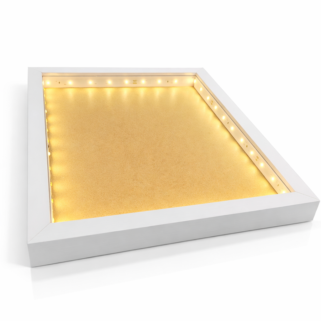 A4 1 Inch Depth LED Shadow Box Frame | Textured White & Black