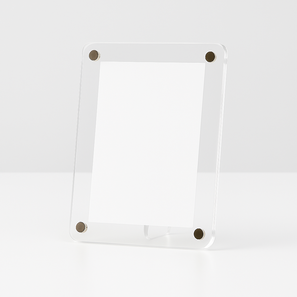 3x4 Inch Magnetic Polaroid Acrylic Frame with Stand – Clear Acrylic Photo Frame for Custom Gifting & Display