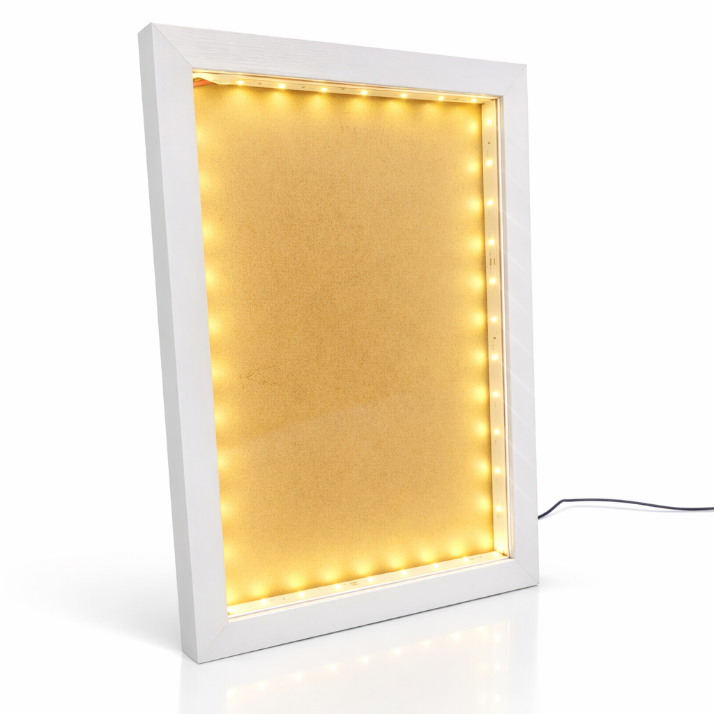 A4 1 Inch Depth LED Shadow Box Frame | Textured White & Black