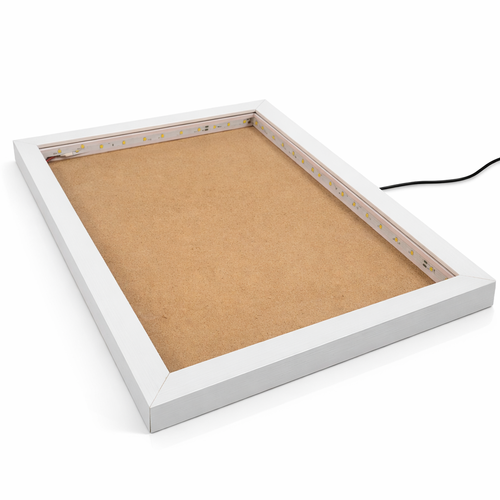 A3 1 Inch Depth LED Shadow Box Frame | Textured White & Black
