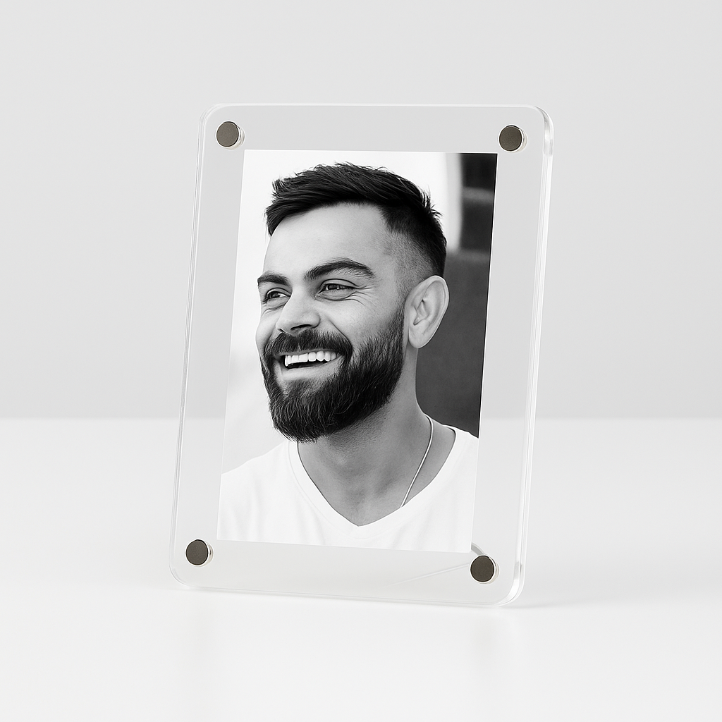 3x4 Inch Magnetic Polaroid Acrylic Frame with Stand – Clear Acrylic Photo Frame for Custom Gifting & Display